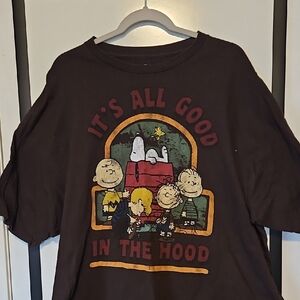 Peanuts Black 'It's All Good in the Hood' Graphic Tee